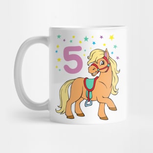 Horse Birthday Girl 5 Years Mug